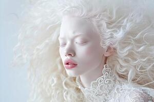 ai genererad albino modell. generera ai foto