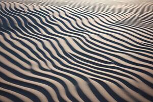ai genererad fascinerande mönster skapas förbi ljus och skugga på en strand. generativ ai foto