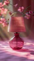 ai genererad rosa lampa med skugga foto