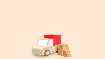 de papper låda och skåpbil lastbil för leverans begrepp 3d tolkning. foto