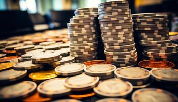 ai genererad kasino spår spel vinna stor pengar kontanter priser - snurra de rullar för spännande vinner och verklig belöningar. baner foto