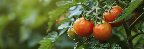 ai genererad tomat växter trädgård foto