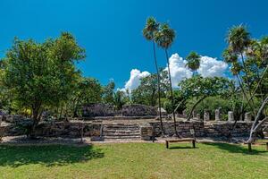 arkeologisk webbplats av el meco, Cancun, mexico foto