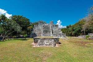 arkeologisk webbplats av el meco, Cancun, mexico foto