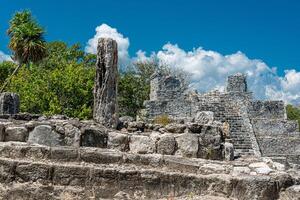 arkeologisk webbplats av el meco, Cancun, mexico foto