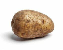 ai genererad färsk potatis isolerat på vit bakgrund. närbild skott. foto