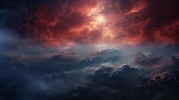 ai genererad nebulosa moln bakgrund foto