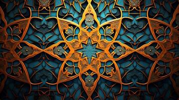 ai genererad paisley marockansk bricka mönster bakgrund foto