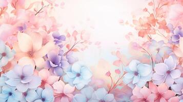 ai genererad pastell blommig bakgrund foto