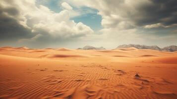 ai genererad regnig öken- sandstrand bakgrund foto