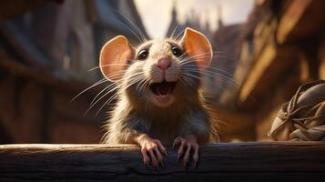 ai genererad en råtta är stående på topp av en logga foto