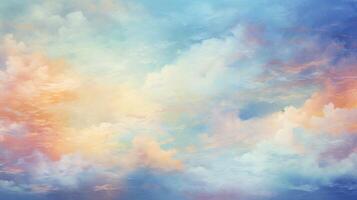 ai genererad himmel med abstrakt impressionism bakgrund foto