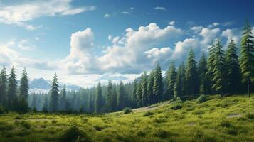 ai genererad himmel med skog bakgrund foto