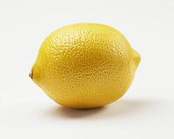 ai genererad färsk citron- frukt isolerat på vit bakgrund. närbild skott. foto