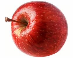 ai genererad färsk röd äpple frukt isolerat på vit bakgrund. närbild skott. foto