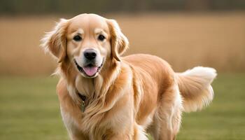 ai genererad gyllene retriever, hund fotografering, husdjur djur- foto