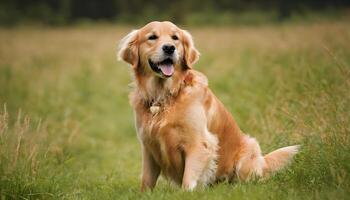 ai genererad gyllene retriever, hund fotografering, husdjur djur- foto