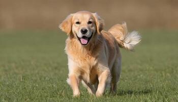 ai genererad gyllene retriever, hund fotografering, husdjur djur- foto