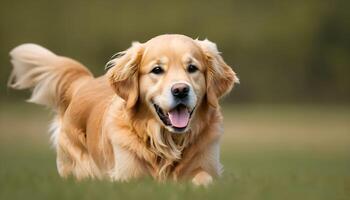 ai genererad gyllene retriever, hund fotografering, husdjur djur- foto