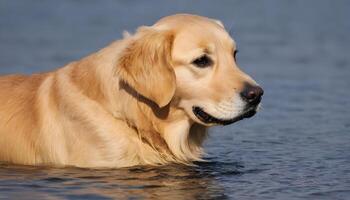 ai genererad gyllene retriever, hund fotografering, husdjur djur- foto