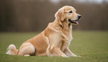 ai genererad gyllene retriever, hund fotografering, husdjur djur- foto