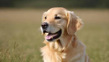 ai genererad gyllene retriever, hund fotografering, husdjur djur- foto