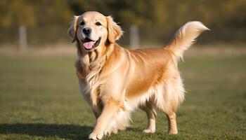 ai genererad gyllene retriever, hund fotografering, husdjur djur- foto