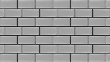 abstrakt vit tegelstenar visas och formning en vägg på grå bakgrund. animation. flygande samma storlek rektanglar stå i horisontell parallell rader, svartvit. foto