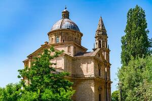 san biagio kyrka i de kulle topp stad montepulciano på tuscany Italien foto