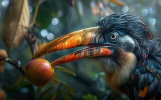 ai genererad tropisk toucan närbild foto
