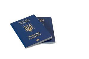 ukrainska internationell biometrisk pass två foto