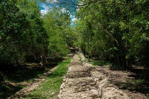 gammal chichen itza vägg, yucatan, mexico foto