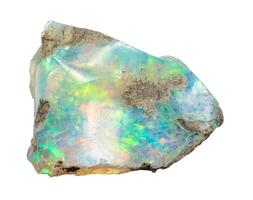 rå etiopisk opal mineral isolerat på vit foto