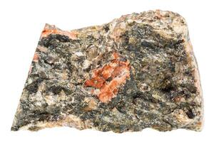 rå gneissoid granit mineral isolerat på vit foto