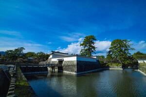 de Port av odawara slott i kanagawa bred skott foto