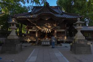 en huvud tempel på japansk helgedom foto