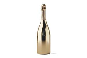 ai genererad elegant guld champagne flaska för fester foto