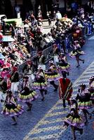 cusco, peru, 2015 - inti raymi firande söder Amerika parad foto