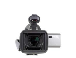 video kamera med lins framåt- och se skärm till sida foto