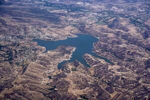 presa san luis taxhimay sjö central mexico antenn se från flygplan foto