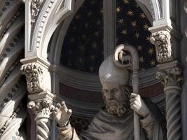florens katedral santa maria dei fiori Italien - detalj av skulptur foto