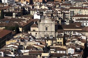 san marco kyrka florens antenn se stadsbild från giotto torn detalj nära katedral santa maria dei fiori, brunelleschi kupol Italien foto