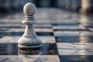 ai genererad schack spel abstrakt pantsätta framställning dess först flytta, symboliserar de början av en strategisk resa mot seger på de schackbräde. foto