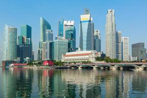singapore skyskrapor över marina bukt foto
