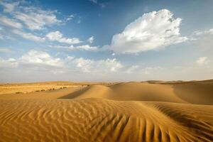 sanddyner i Thar Desert, Rajasthan, Indien foto