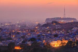 antenn se av jodhpur i skymning foto