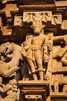 känd skulpturer av khajuraho tempel, Indien foto