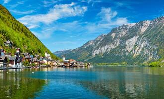 hallstatt by, österrike foto