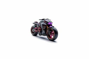 3d illustration av svart motorcykel isolerat på vit bakgrund foto