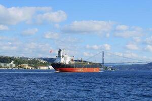 fartyg godkänd de bosphorus bro på besiktas, istanbul, Kalkon foto